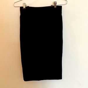 Plain Black Stretch Pencil Skirt